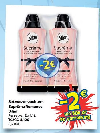 Promoties Set wasverzachters suprême romance silan - Silan - Geldig van 15/11/2017 tot 20/11/2017 bij Carrefour