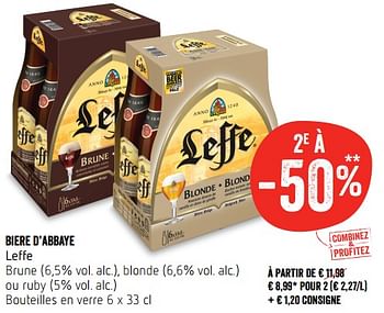Promoties Biere d`abbaye leffe - Leffe - Geldig van 16/11/2017 tot 22/11/2017 bij Delhaize