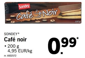 Promotions Café noir - Sondey - Valide de 23/11/2017 à 25/11/2017 chez Lidl