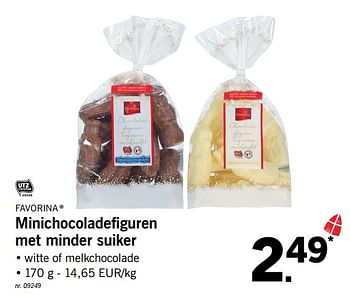 Promotions Minichocoladefiguren met minder suiker - Favorina - Valide de 20/11/2017 à 25/11/2017 chez Lidl
