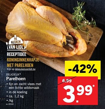 Promoties Parelhoen - Delicieux - Geldig van 23/11/2017 tot 25/11/2017 bij Lidl