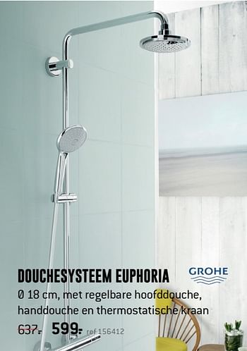 Promoties Douchesysteem euphoria - Grohe - Geldig van 23/10/2017 tot 20/11/2017 bij Freetime