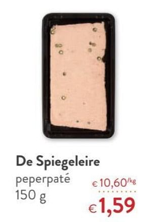 Promoties De spiegeleire peperpaté - De Spiegeleire - Geldig van 15/11/2017 tot 28/11/2017 bij OKay