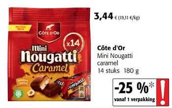 Promoties Côte d`or mini nougatti caramel - Cote D'Or - Geldig van 15/11/2017 tot 28/11/2017 bij Colruyt
