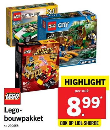 Promoties Legobouwpakket - Lego - Geldig van 26/11/2017 tot 02/12/2017 bij Lidl