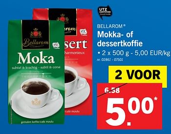 Promoties Mokka- of dessertkoffie - Bellarom - Geldig van 26/11/2017 tot 02/12/2017 bij Lidl
