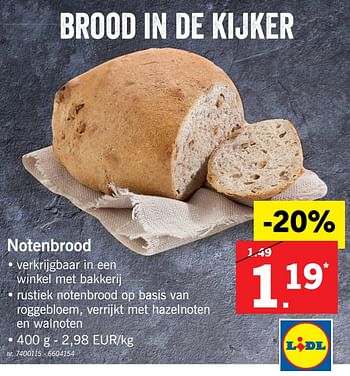 Promoties Notenbrood - Huismerk - Lidl - Geldig van 26/11/2017 tot 02/12/2017 bij Lidl
