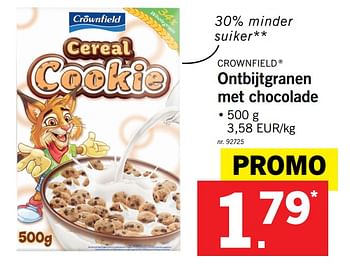 Promoties Ontbijtgranen met chocolade - Crownfield - Geldig van 26/11/2017 tot 02/12/2017 bij Lidl