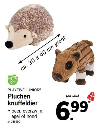 Promoties Pluchen knuffeldier - Playtive Junior - Geldig van 26/11/2017 tot 02/12/2017 bij Lidl