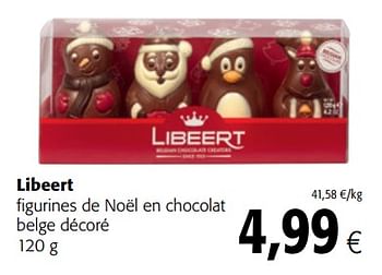 Promotions Libeert figurines de noël en chocolat belge décoré - Libeert - Valide de 15/11/2017 à 28/11/2017 chez Colruyt