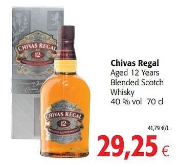 Promotions Chivas regal aged 12 years blended scotch whisky - Chivas Regal - Valide de 15/11/2017 à 28/11/2017 chez Colruyt