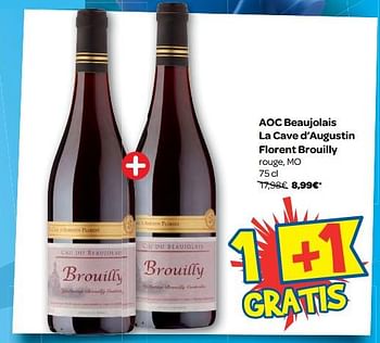 Promotions Aoc beaujolais la cave d`augustin florent brouilly - Vins rouges - Valide de 15/11/2017 à 20/11/2017 chez Carrefour