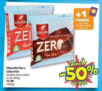 Promotions Chocolat zero côte d`or - Cote D'Or - Valide de 15/11/2017 à 20/11/2017 chez Carrefour