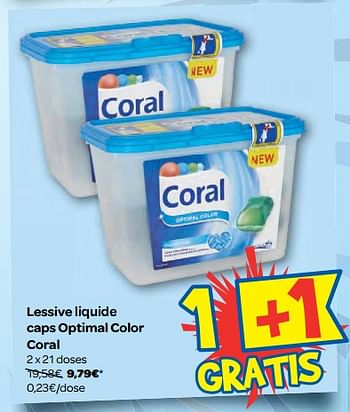 Promotions Lessive liquide caps optimal color coral - Coral - Valide de 15/11/2017 à 20/11/2017 chez Carrefour