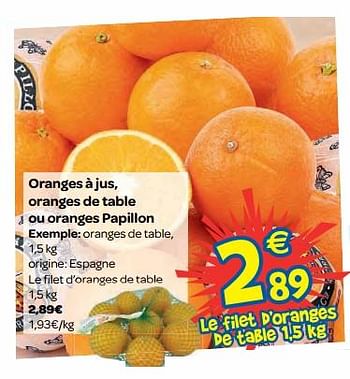 Promotions Oranges à jus, oranges de table ou oranges papillon - Produit maison - Carrefour  - Valide de 15/11/2017 à 20/11/2017 chez Carrefour