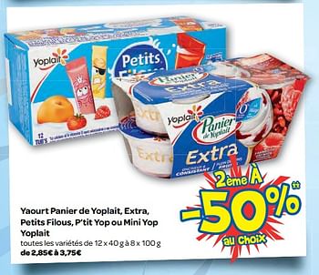 Promotions Yaourt panier de yoplait, extra, petits filous, p`tit yop ou mini yop yoplait - Yoplait - Valide de 15/11/2017 à 20/11/2017 chez Carrefour