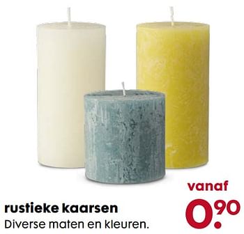 Promoties Rustieke kaarsen diverse maten en kleuren - Huismerk - Hema - Geldig van 08/11/2017 tot 06/12/2017 bij Hema