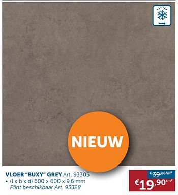 Promotions Vloer buxy grey - Produit maison - Zelfbouwmarkt - Valide de 21/11/2017 à 27/12/2017 chez Zelfbouwmarkt