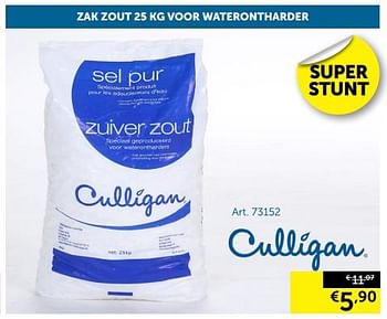 Promoties Zak zout 25 kg voor waterontharder - Culligan - Geldig van 21/11/2017 tot 27/12/2017 bij Zelfbouwmarkt
