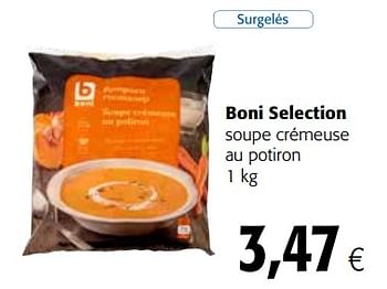 Promoties Boni selection soupe crémeuse au potiron - Boni - Geldig van 15/11/2017 tot 28/11/2017 bij Colruyt