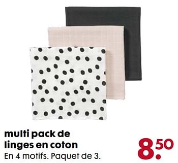 Promotions Multi pack de linges en coton - Produit maison - Hema - Valide de 08/11/2017 à 06/12/2017 chez Hema