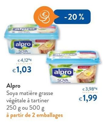 Promotions Alpro soya matière grasse végétale à tartiner - Alpro - Valide de 15/11/2017 à 28/11/2017 chez OKay