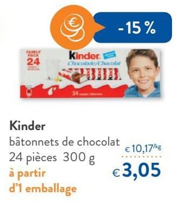 Promotions Kinder bâtonnets de chocolat - Kinder - Valide de 15/11/2017 à 28/11/2017 chez OKay