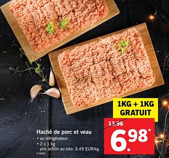 Promoties Haché de porc et veau - Huismerk - Lidl - Geldig van 20/11/2017 tot 25/11/2017 bij Lidl