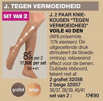 Promoties Tegen vermoeidheid 2 paar kniekousen tegen vermoeidheid voile 40 den - Huismerk - Damart - Geldig van 24/09/2017 tot 25/12/2017 bij Damart