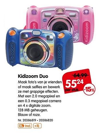 Promoties Kidizoom duo - Vtech - Geldig van 20/11/2017 tot 26/11/2017 bij Fun