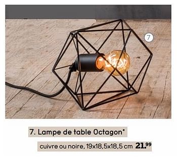 Promotions Lampe de table octagon - Produit maison - Leen Bakker - Valide de 06/11/2017 à 26/11/2017 chez Leen Bakker