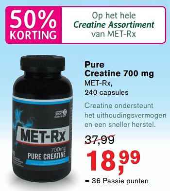Promoties Pure creatine 700 mg met-rx - Met-Rx - Geldig van 13/11/2017 tot 05/12/2017 bij Holland & Barret