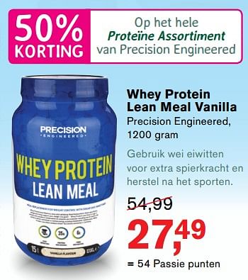 Promoties Whey protein lean meal vanilla precision engineered - Precision Engineered - Geldig van 13/11/2017 tot 05/12/2017 bij Holland & Barret