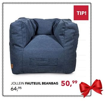 Promoties Jollein fauteuil beanbag - Jollein - Geldig van 19/11/2017 tot 16/12/2017 bij Baby & Tiener Megastore
