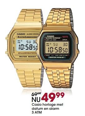 Promoties Casio horloge met datum en alarm - Casio - Geldig van 15/11/2017 tot 05/12/2017 bij Lucardi