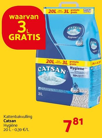 Promoties Catsan hygiëne - Catsan - Geldig van 16/11/2017 tot 29/11/2017 bij Tom&Co