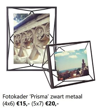 Promotions Fotokader prisma zwart metaal - Produit Maison - Meubelen Jonckheere - Valide de 01/11/2017 à 30/11/2017 chez Meubelen Jonckheere
