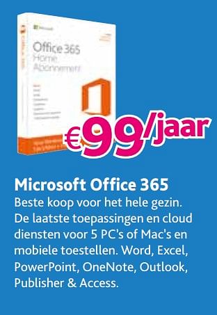 Promoties Microsoft office 365 - Microsoft - Geldig van 17/11/2017 tot 10/12/2017 bij Connect IT