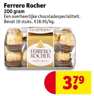 Promotions Ferrero rocher een overheerlijke chocoladespecialiteit - Ferrero - Valide de 21/11/2017 à 26/11/2017 chez Kruidvat