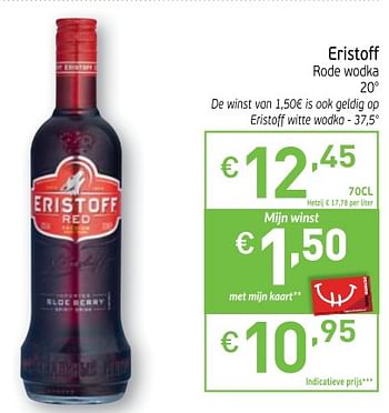 Promoties Eristoff rode wodka - Eristoff - Geldig van 21/11/2017 tot 26/11/2017 bij Intermarche