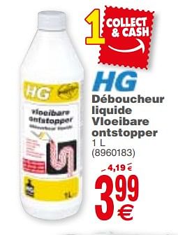 Promoties Déboucheur liquide vloeibare ontstopper hg - HG - Geldig van 21/11/2017 tot 04/12/2017 bij Cora