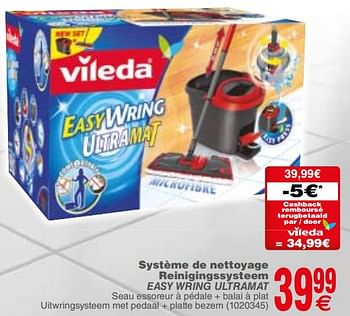 Promotions Vileda système de nettoyage reinigingssysteem easy wring ultramat - Vileda - Valide de 21/11/2017 à 04/12/2017 chez Cora