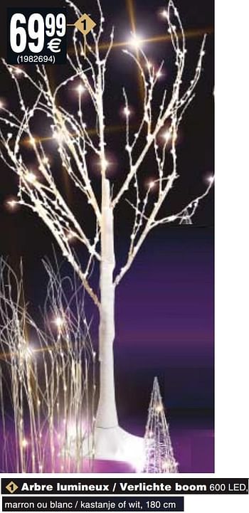Promoties Arbre lumineux - verlichte boom - Huismerk - Cora - Geldig van 21/11/2017 tot 04/12/2017 bij Cora