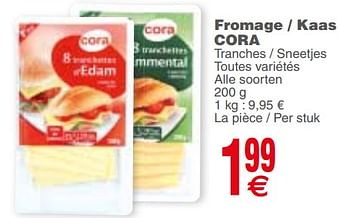 Promoties Fromage - kaas cora - Huismerk - Cora - Geldig van 21/11/2017 tot 27/11/2017 bij Cora