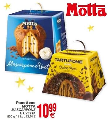 Promoties Panettone motta mascarpone e uvetta - Motta - Geldig van 21/11/2017 tot 27/11/2017 bij Cora