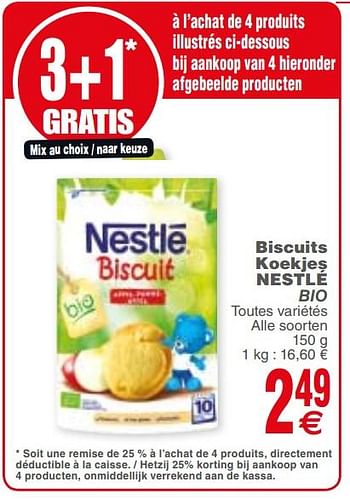 Promotions Biscuits koekjes nestle bio - Nestlé - Valide de 21/11/2017 à 27/11/2017 chez Cora