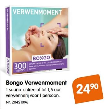 Promoties Bongo verwenmoment - Bongo - Geldig van 17/11/2017 tot 06/12/2017 bij Fun