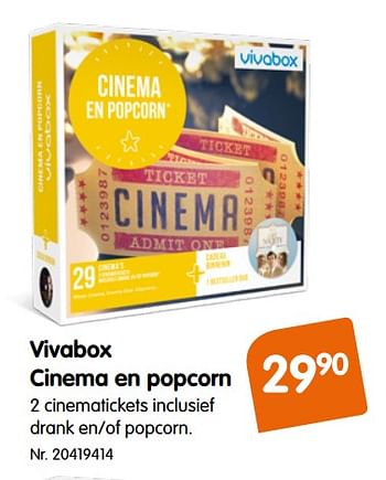 Promoties Vivabox cinema en popcorn - Vivabox - Geldig van 17/11/2017 tot 06/12/2017 bij Fun