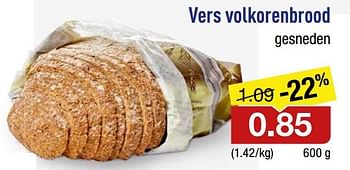 Promoties Vers volkorenbrood - Huismerk - Aldi - Geldig van 22/11/2017 tot 28/11/2017 bij Aldi