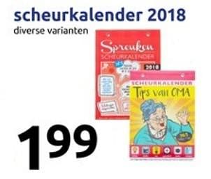 Promoties Scheurkalender 2018 - Huismerk - Action - Geldig van 22/11/2017 tot 28/11/2017 bij Action